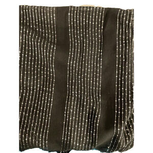 Black silver thread and sequined stripes 70" X 18" shawl prom formals holidays